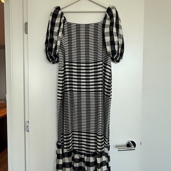 Top Shop Gingham & Stripe Dress - Picture 1 of 3
